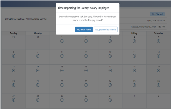 Image of Timesheet for Monthly Employee