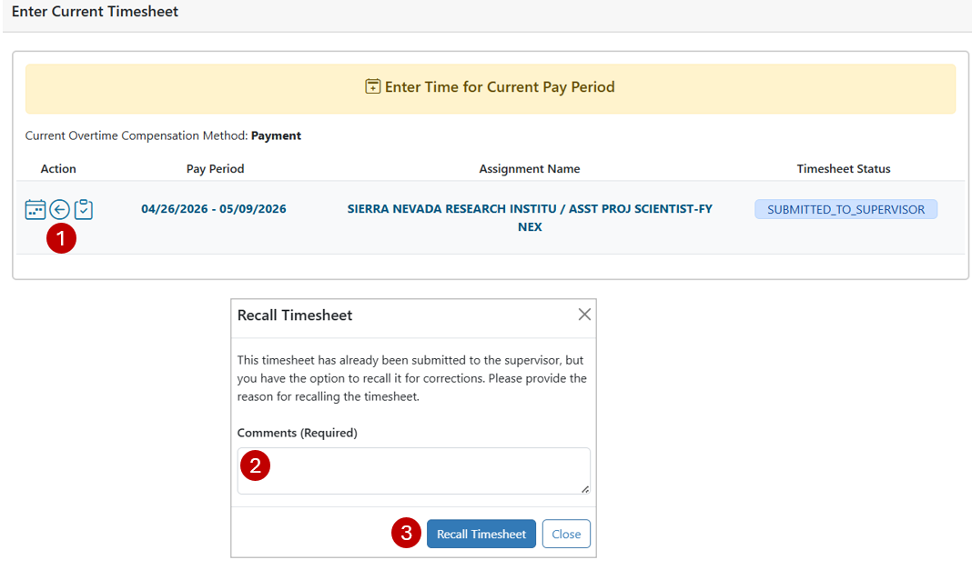 Recall Timesheet